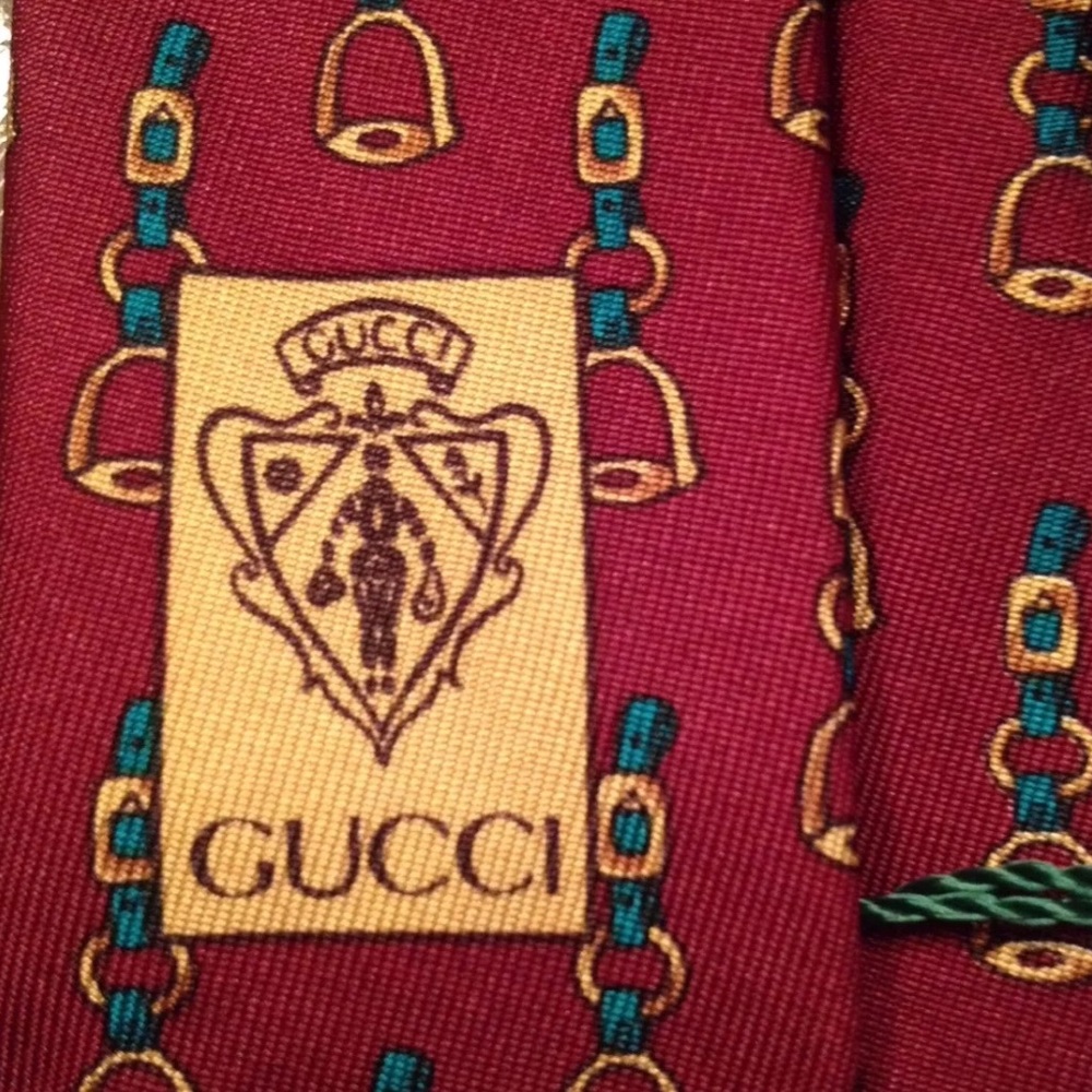 SOLD—GUCCI Equestrian Silk Necktie Italy NWT!!! - Picture 6 of 8